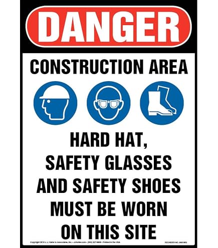 NMC D496RB OSHA Gefahrenschild – "DANGER - DEMOLITION WORK IN PROGRESS KEEP OUT", 35,6x25,4 Cm, Kunststoff