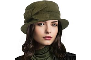 RUPHEDY Women Felt Bucket Hat Vintage Floral Wool Dress Winter Hats