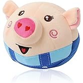 methill Interactive Dog Toys, 2026 New Active Moving Pet Plush Toy, Rechargeable Squeaky Dog Ball Toy with Talking Sound, Washable Bouncing Piggy Toy for Dogs Puppies (Blue)