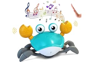 FEELGUY Crawling Crab Baby Toy,Kids Play Helicopters Crab,Tummy time Toys, 1 2 3 4 5 6 Babies boy Girl 3-6 6-12 Learning to Crawl 9-12 12-18 Walking Toddler Gifts