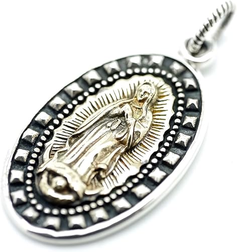 Amazon シルバーワン シルバー925 グアダルーペの聖母 マリア ペンダント トップ ネックレス メンズ Se ネックレス 通販