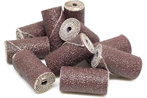 Benchmark Abrasives Aluminum Oxide Straight Sanding Cartridge Rolls for Blending Deburring Polishing Sanding Metals, Rotary Sander - Die Grinder Abrasives (10 Pack)(1/2" x 1-1/2", 60 Grit)