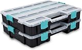 Navaris Plastic Storage Box Stackable Organizer Tool Case w/ Removable Divider view 8