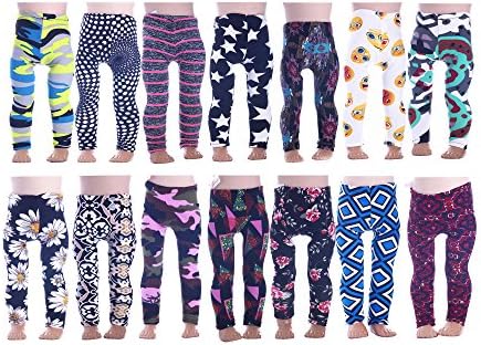 Luckdoll 7Pcs Colorful Girl Doll Leggings For American Girl Dolls Ans Other 18 Inch Dolls