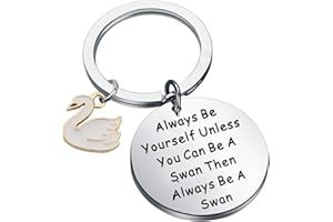 ENSIANTH Swan Keychain Swan Gift Always Be Yourself Swan Theme Inspirational Gift Animal Positive Jewelry