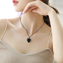 PHOCKSIN Black Glossy Personalized Heart Locket