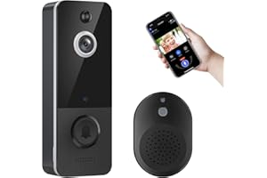 EKEN Doorbell Camera Wireless, Wi-Fi Video Doorbell Camera with AI Smart Human Detection, Indoor Chime Ringer Included, Cloud Storage, 2-Way Audio, Night Vision, Battery Powered