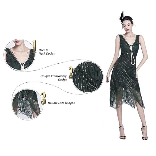 JICAGOM Flapper Dresses 1920s Gatsby Great Roaring 20s 1920 Dress