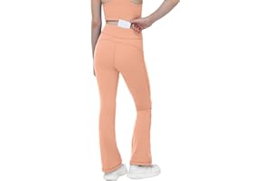 MCEDAR Girls Flare Leggings Buttery-Soft High Waisted Bootcut Yoga Pants with Pocket Bell Bottoms