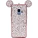 Galaxy S9 Case, MC Fashion Cute Bling Bling Sparkle Glitter 3D Mickey Mouse Ears Flexible and Protective TPU Case for Samsung Galaxy S9 (2018 Release) (Rose Gold)