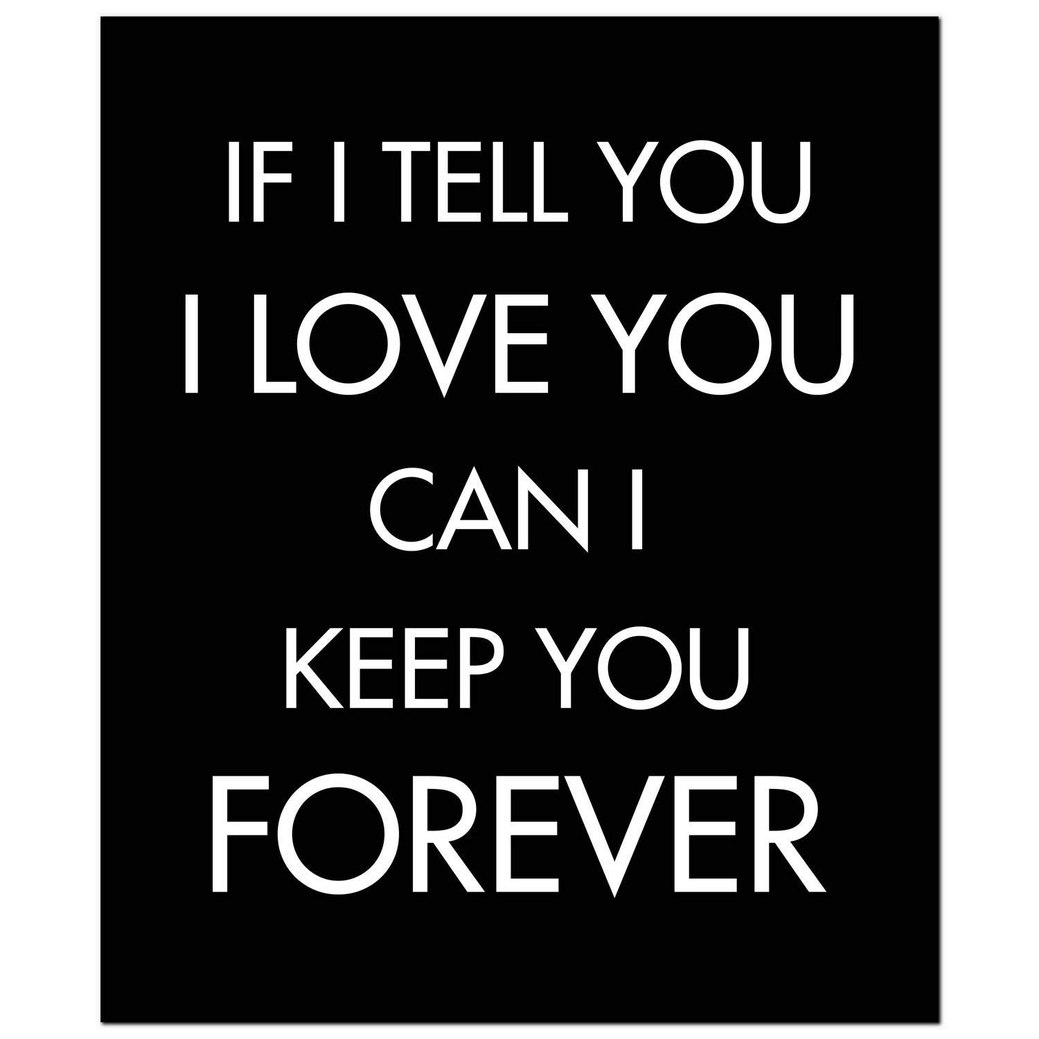 Hill 1975 If I Tell You I Love You Silver Foil Plaque, Wood, Mixed, 1.8 x 25 x 30cm