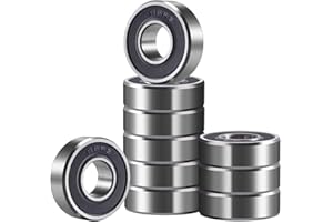 ANCIRS 10 Pack R6-2RS Ball Bearings, 3/8’’x 7/8’’x 9/32’’ Double Rubber Sealed Miniature Deep Groove Ball Bearing, R6 - rs