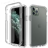 LABILUS 360° Full-Body Heavy Duty Crystal Solid Bumper Protective Case with Screen Protector for iPhone 11 Pro (5.8 inches) - Clear