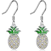Pineapple Earrings 925 Sterling Silver Cubic Zircon Pineapple Dangle Drop Earrings Gifts for Women Jewelry