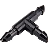 Raindrip R307CT, Barbed Tee, 1/4-Inch, 5-Pack, Drip Irrigation Fitting for Supply Tubing &amp; Dripline, Black