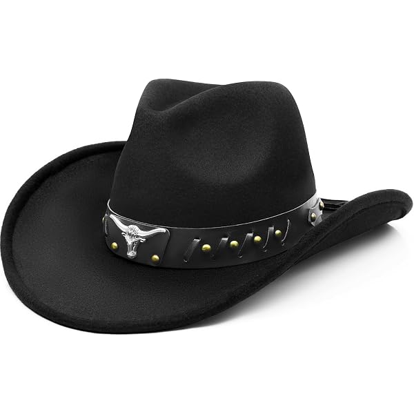 Cowboy Hats for Women/Mens Black/White Wide-Brim Classic  display picture 2