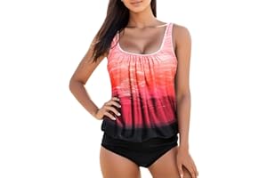 JPGIF 2024 Swimsuit for Women Plus Size Tankini Swimsuit Tank Top Tummy Control 2 Piece Bathing Suits with Shorts Swimwear