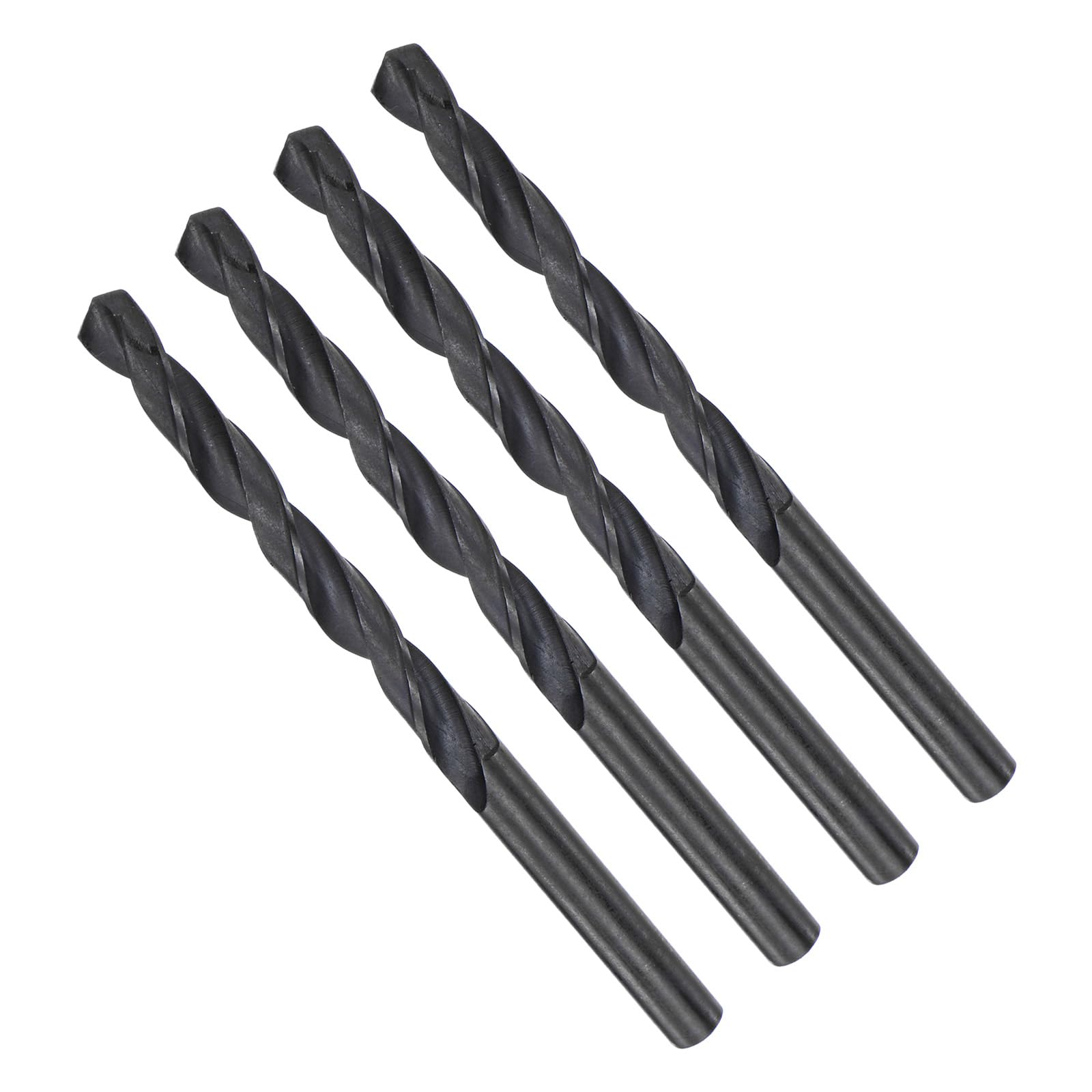 CoCud Twist Drill Bits, 5.9mm Cutting Diameter 0.23" Shank, High-Speed Steel Black Oxide Coating Jobber Bit Set (Applications: for Metal Wood Plastic), 4-Pieces