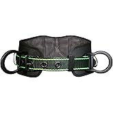 AFP Heavy-Duty 2 D-Ring Waist Body Belt w/Tongue Buckle Premium Stitching (OSHA/ANSI PPE)