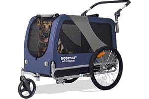 DOGGYHUT® Premium Large/XL Pet Bike Trailer & Stroller for Large Sized Dog or Multiple Small Dogs,Low Center of Gravity,Parking Brakes,Easy Folding Frame,Bicycle Carrier