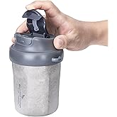 iBasingo Titanium Coffee Cup Vacuum Insulated Travel Mug Spill Proof with Sliding Lid Reusable Double Wall Tea Cup Car Coffee Tumbler for Keeping Hot/Ice Water Tea Beer Ti3236D