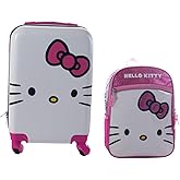 AI ACCESSORY INNOVATIONS Hello Kitty Girls Luggage and Backpack Set - 18" Luggage Suitcase With Wheels, 13.75" Backpack