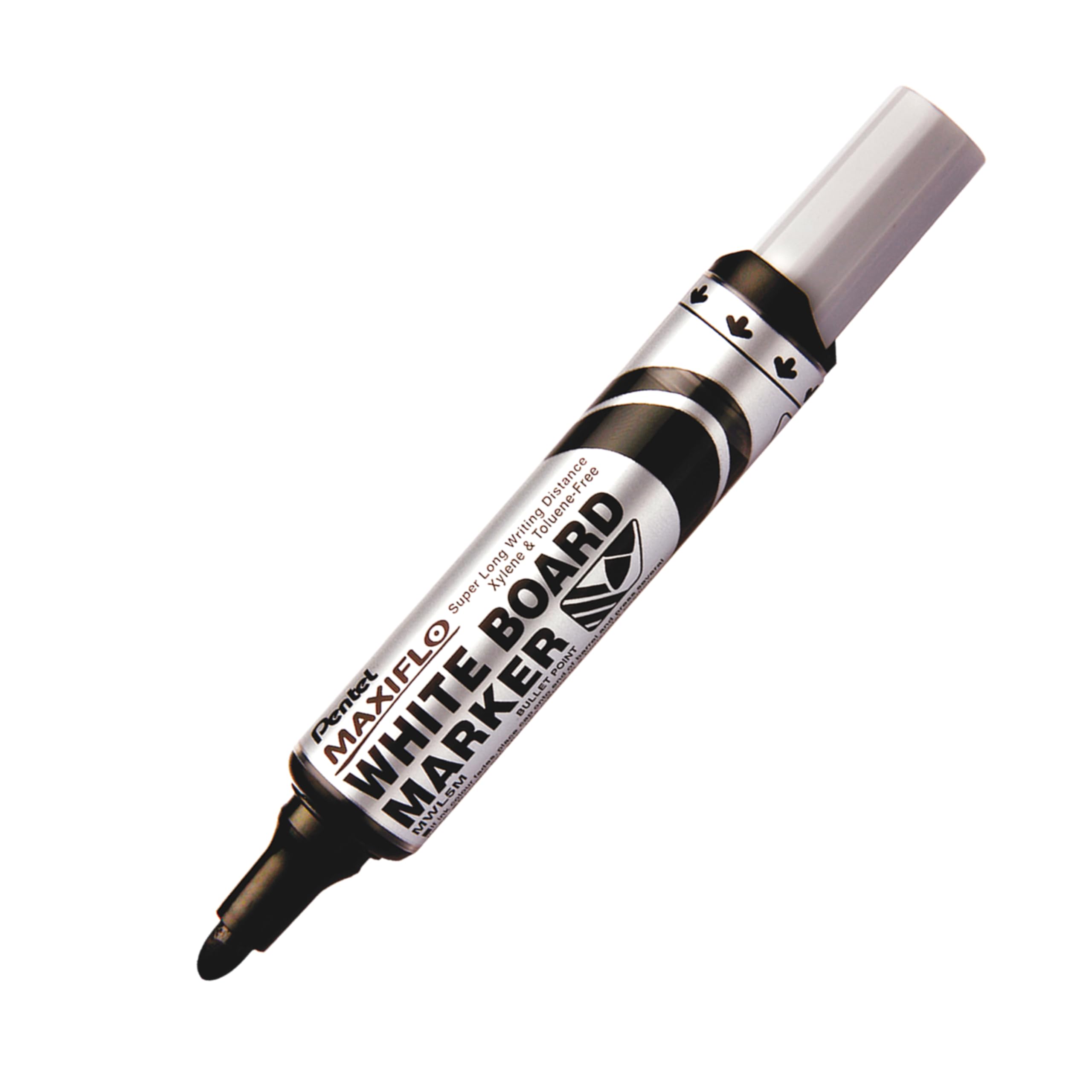 Pentel Maxiflo Dry Wipe Medium Bullet Point Marker - Black - Single pen — image 1