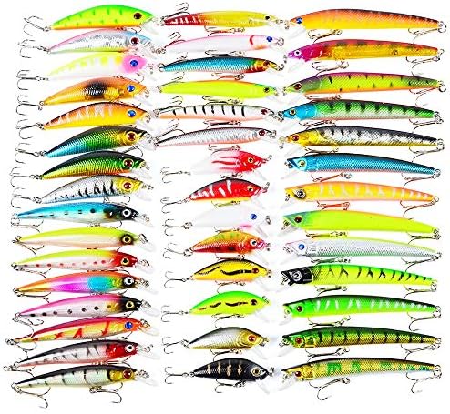 釣り 交換無料 ルアー ルアーフックハードルアーバストラウト餌キットクランクベイトswimbaitセット用の海水を釣り43個 淡水 海釣り両用 Free Size Multi Colored Color