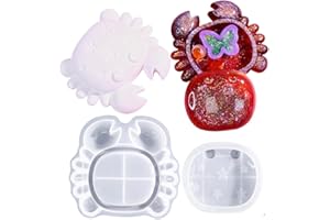 Crab Shape Storage Box Mold, Ocean Theme Silicone Mold for Resin Candles Holder Plaster Cement, Desktop Organizer Resin Molds