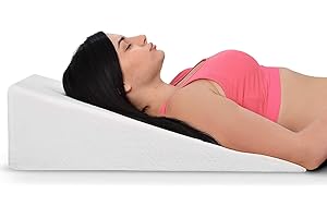 EBUNG Bed Wedge Pillow With Memory Foam Top 7.5in - Ideal For Comfortable, Restful Sleeping - Wedge Pillow Neck & Back Pain Relief, Acid Reflux, Snoring, Heartburn, Allergies - Versatile & Washable Cover