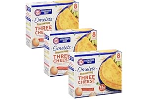 NOS Gourmet Kitchn Eggland's Best Omelettes - Three Cheese - 3 Boxes Total - 24 Omelettes Total - Frozen Breakfast - Ready Set Gourmet Donate a Meal Program