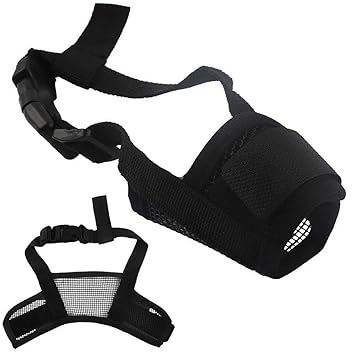 Futurekart Nylon Adjustable Anti Bark Mesh Soft Mouth Muzzle for Dogs (Black, XL, 20-26 cm)