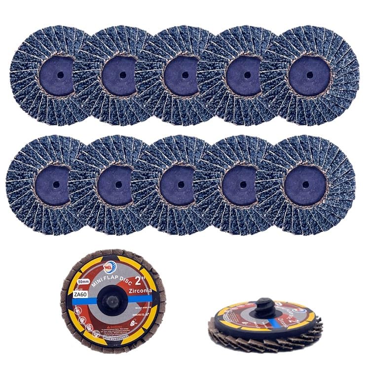 Photo 1 of 10PACK - 2" Quick Change Zirconia Flap Disc, 60# mini Sanding Disc with Roll Lock, Sanding Cleaning Finishing Deburring of Confined Irregular Surfaces Corners, for Die Grinder, Grit 60 (Pack of 10)