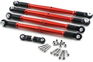 Mesimsple Alloy Turnbuckles Links Set for Arrma 1/8 Kraton Outcast Notorious 6S BLX Linkage Rod RC Upgrade Parts Red