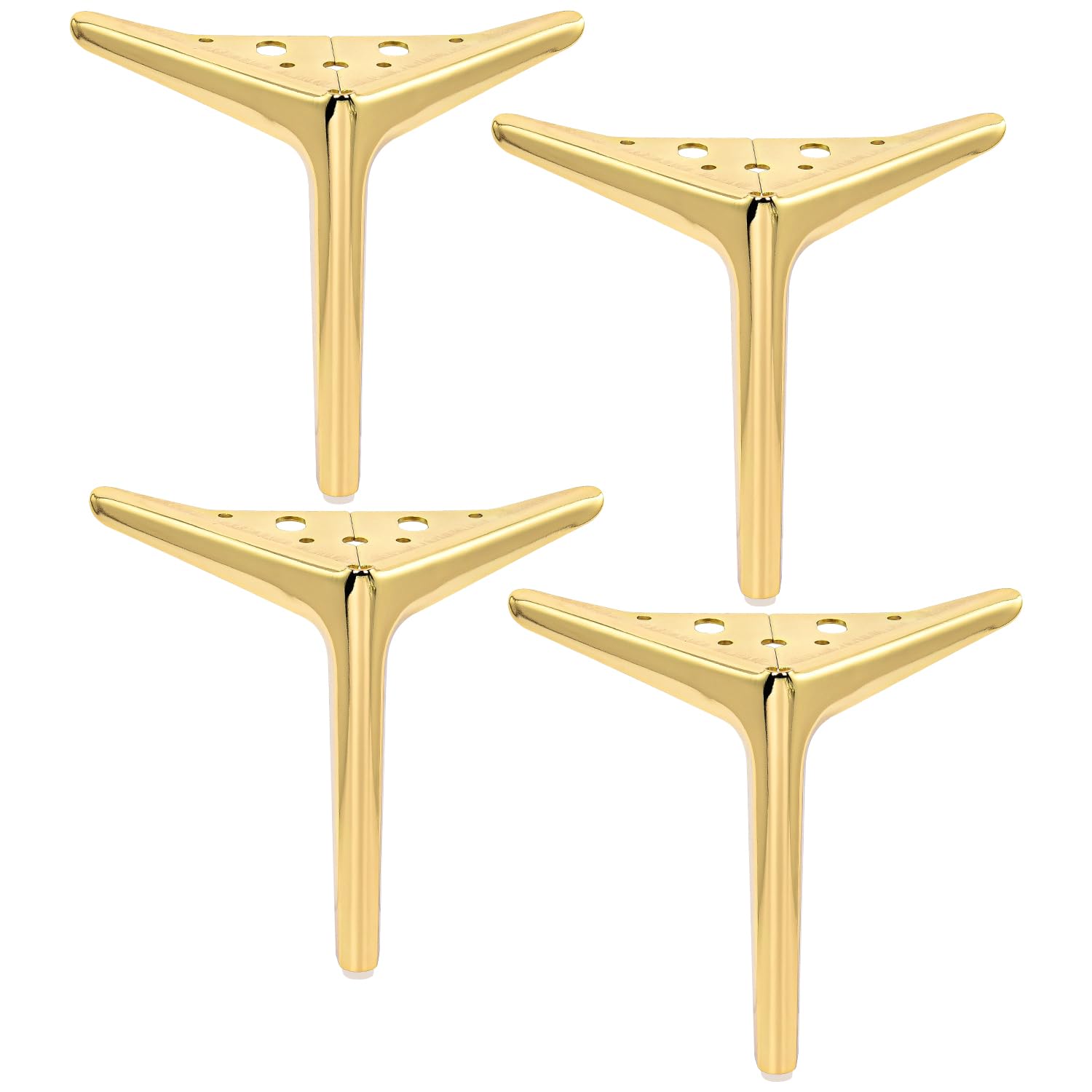 TCHOSUZ 7 Inch / 18cm Metal Furniture Legs, Set of 4 Heavy Duty Modern Diamond Triangle Table Desk Chair Sofa Legs Couch Feet With Screws For DIY Cabinet Cupboard TV Bench Stand 4 Pieces Gold