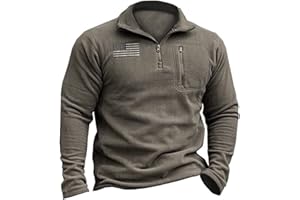 Beotyshow Mens Tactical Fleece Jacket Polar Soft Warm Quarter Zip Pullover