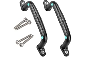 Dakzhou 2 Luminous Playground Safety Handles, Sturdy Swing Sets Grab Toys, Jungle Gymnastics and Playroom Ladder, Door, Bunk Bed Handles (Black)