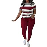 HBQ Women 2 Piece Outfits Summer Sweatsuits Slim Fit Track Suits Biker Short Workout Jogger Sets