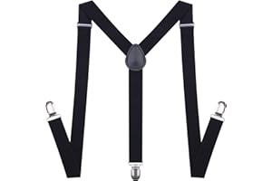 chiyu-yang Suspenders Bow Tie for Men and Women - Adjustable Tall stature Elastic Y Back Style With Strong Metal Clips