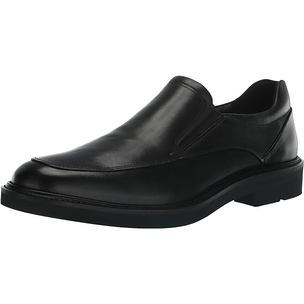NEW ECCO men\'s holton apron toe slip on leather shoe in black Men main image 4