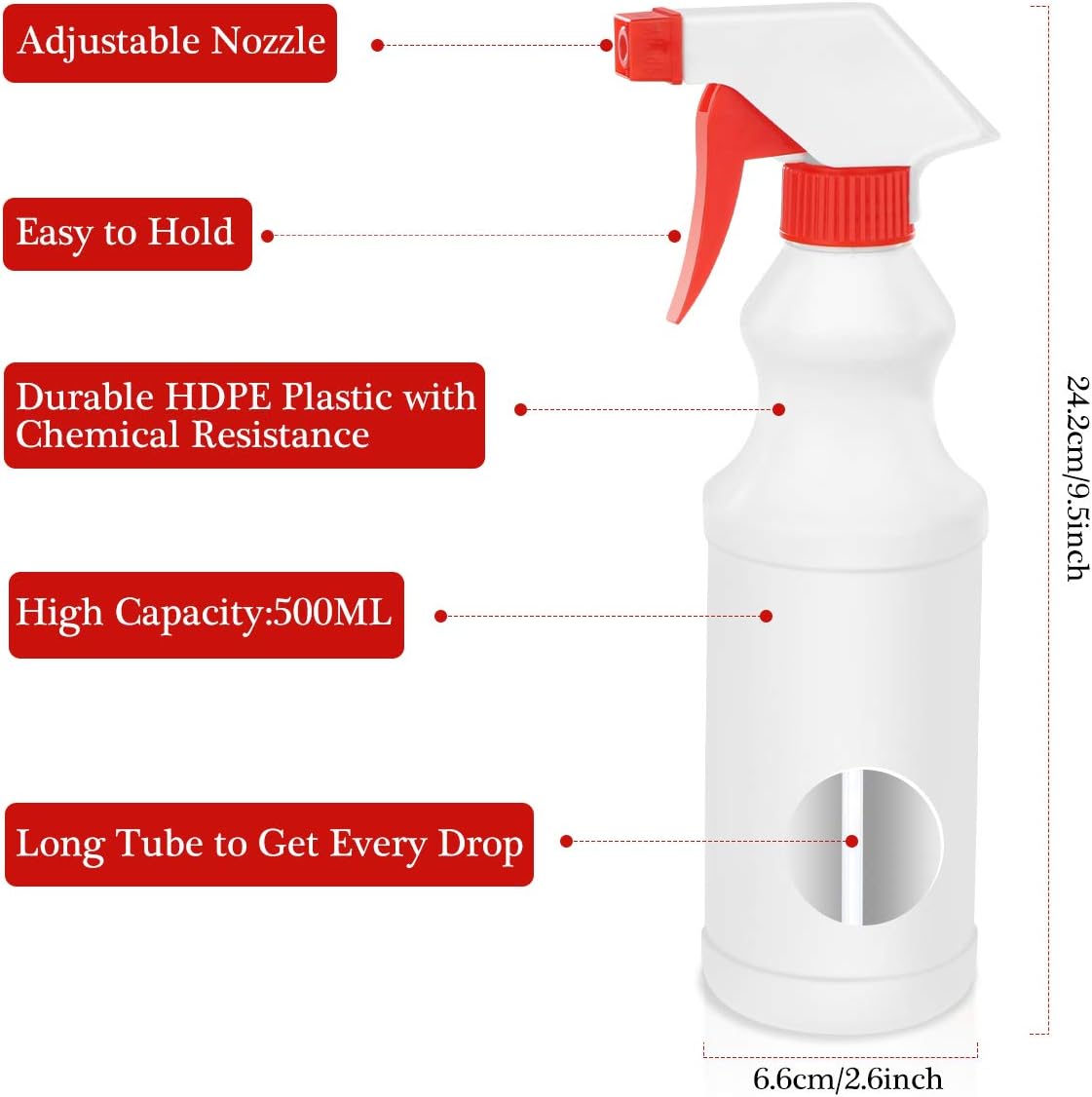 BrightU Plastic Spray Bottle (2 Pack, 16 Oz，All-Purpose) for Home, Garden, Chemicals, and Other Cleaning Solutions, 3 Modes Adjustable Nozzle, 100% Leak-Off, Alcohol Safe : Garden & Outdoor