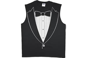 Decked Out Duds Men's sleeveless shirt Tuxedo muscle tee tank top