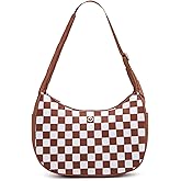 Shoulder Bag for Women Nylon Hobo Handbags Shoulder Purses for Women Checkered Tote Bag Women's Crescent Bag