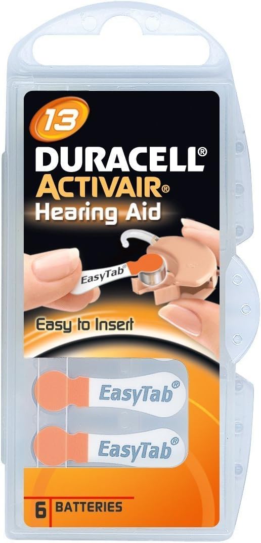 Duracell Activair Hearing Aid Batteries x60 Type 13 Orange, Oragnge