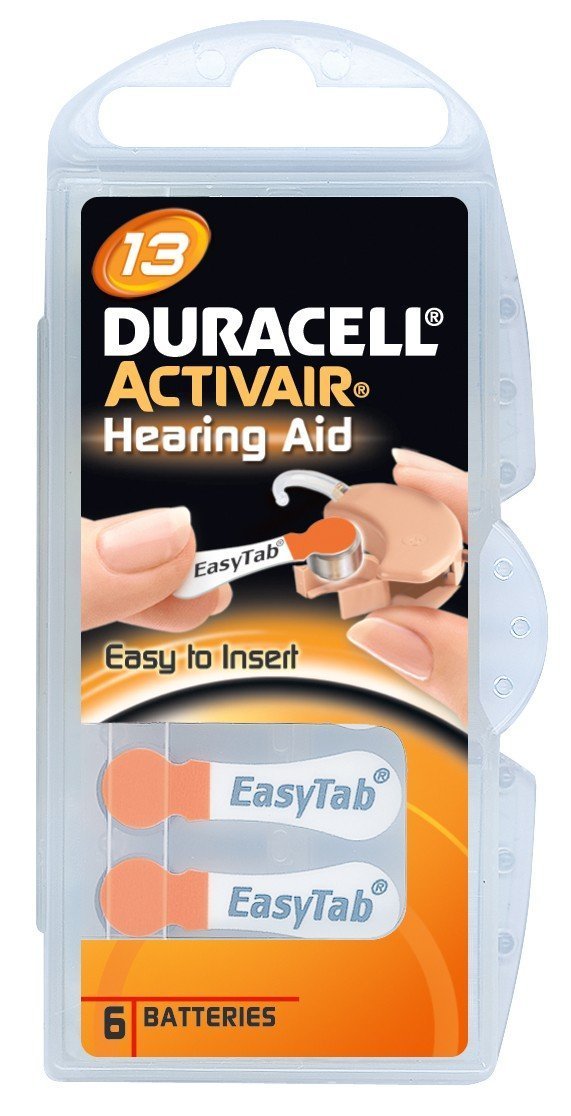 Duracell Activair Hearing Aid Batteries x60 Type 13 Orange