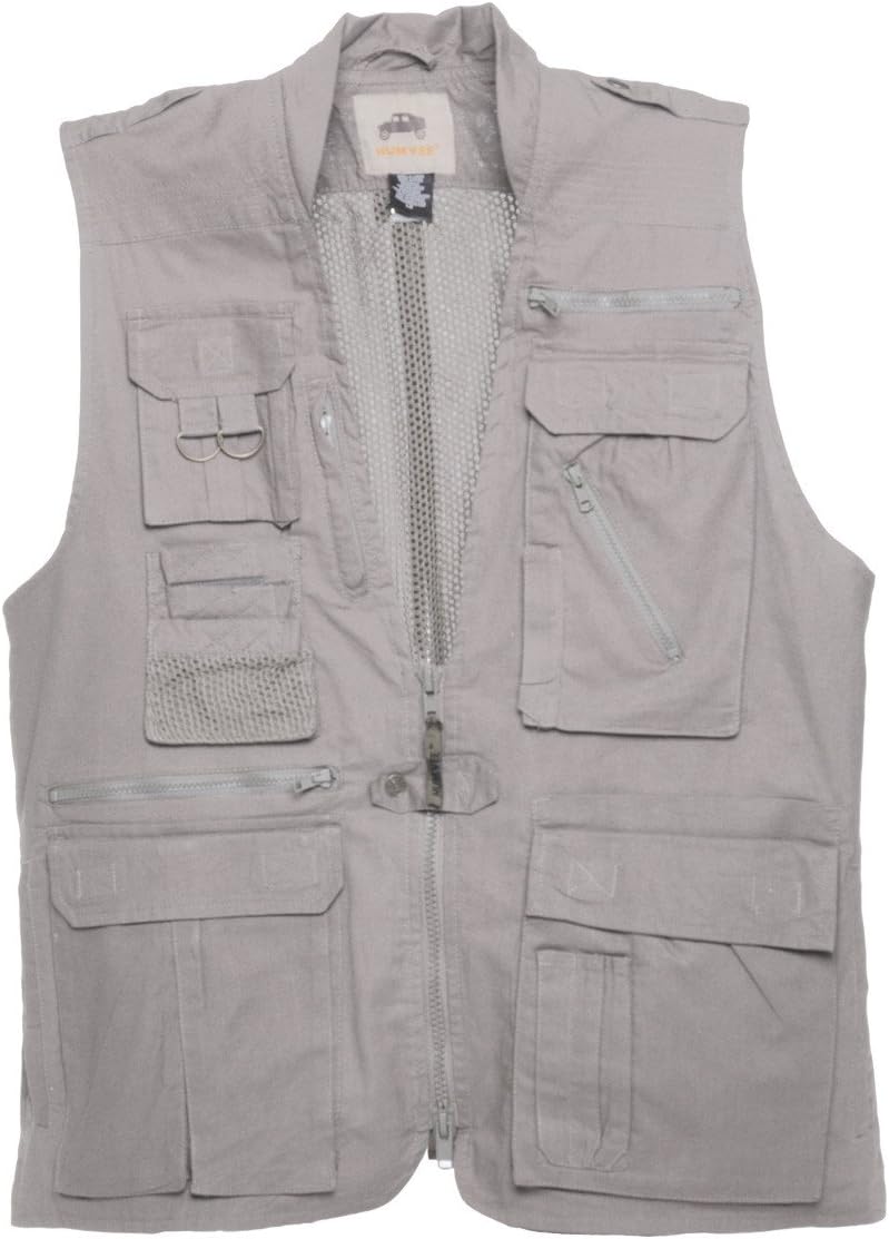 Humvee Photo Safari Vest Khaki L 100 Cotton Lightweight