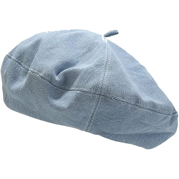 Amazon.com: Nanwansu Women Denim Cotton Beret Hat Strap  display picture 1