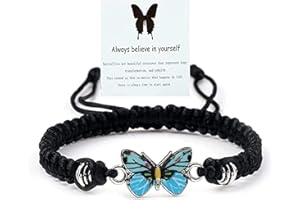 ATIPTU Always Believe in Yourself Butterfly Bracelet Adjustable String Butterfly Bracelets Cute Butterfly Charm Bracelets Bracelet Suitable For Women Butterfly Jewelry