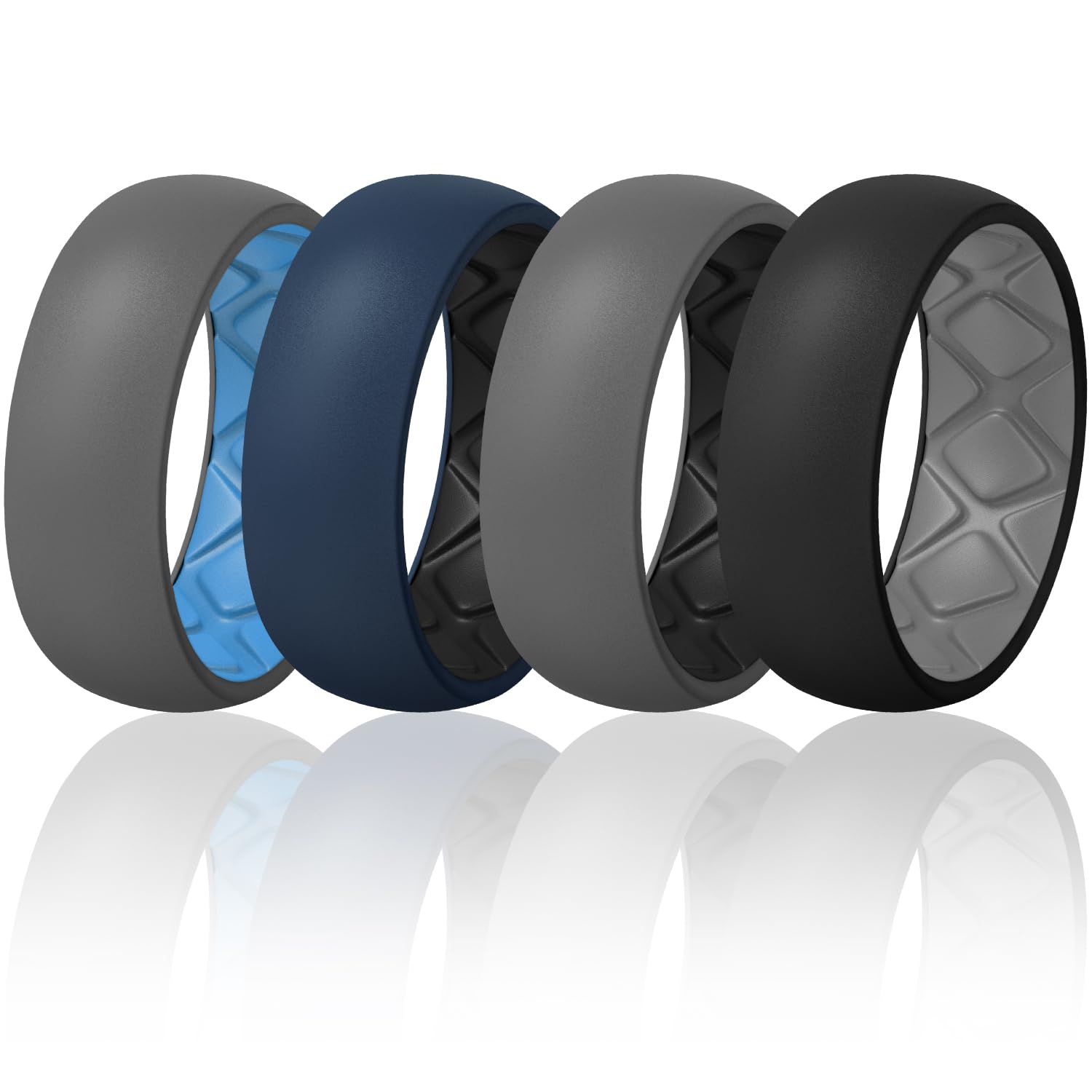 Egnaro Silicone Ring Men 1/4/5/6/7 Multipack of