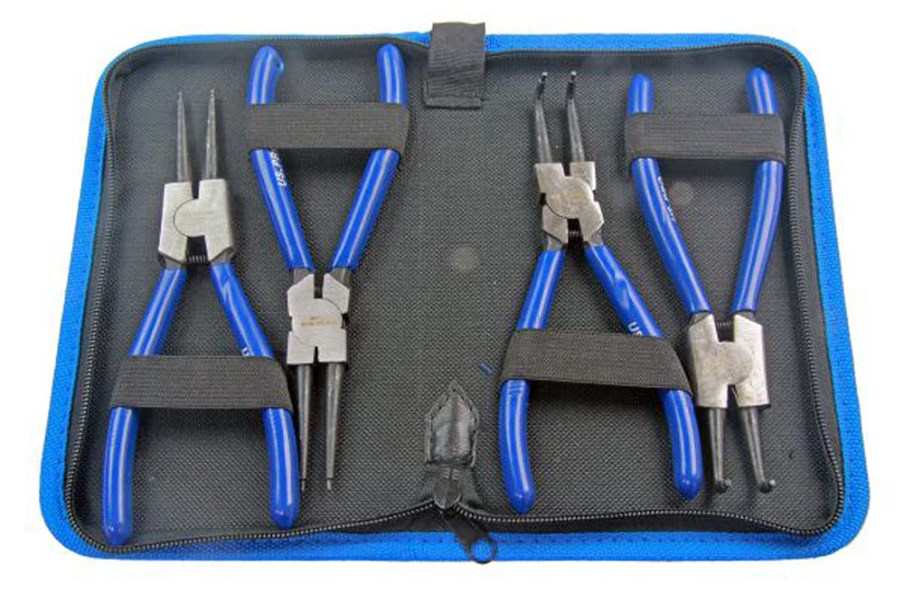 US PRO Professional 4pc 7 inch Circlip Pliers Internal External Set in Canvas Case B2064